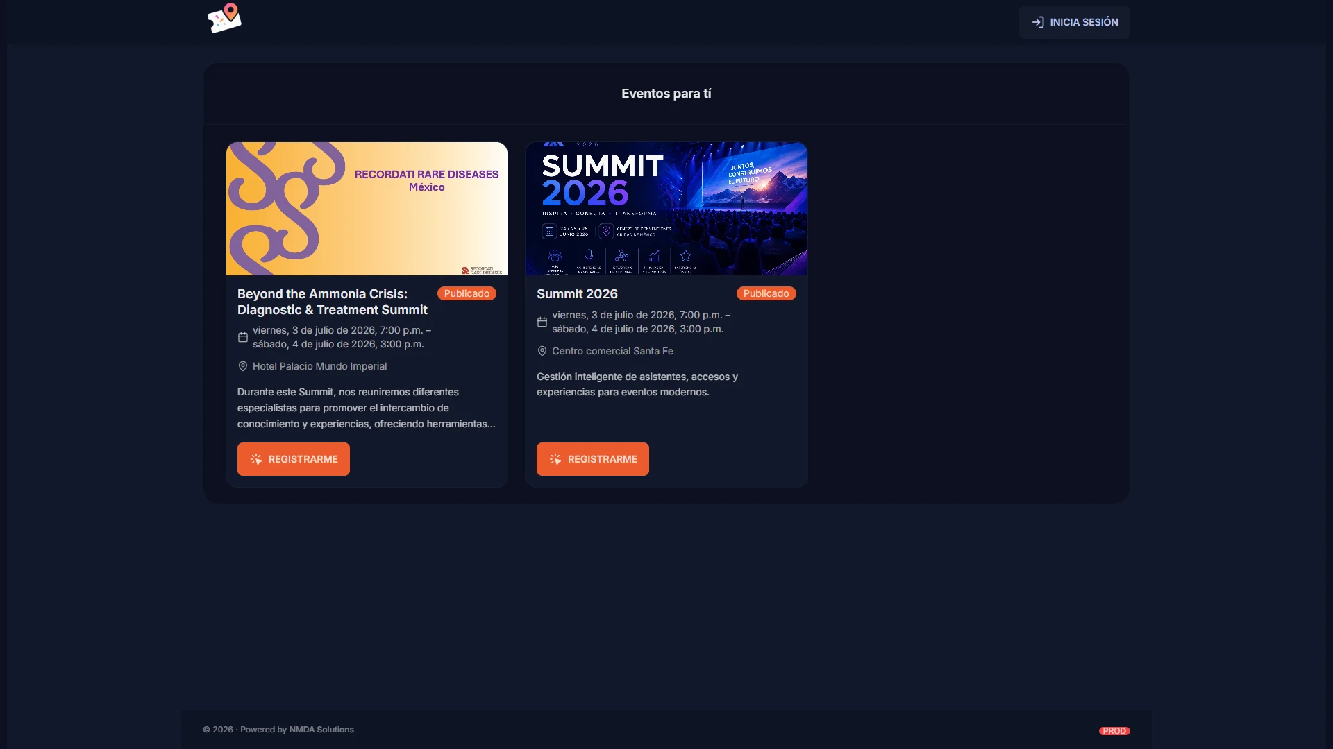 Portal de eventos